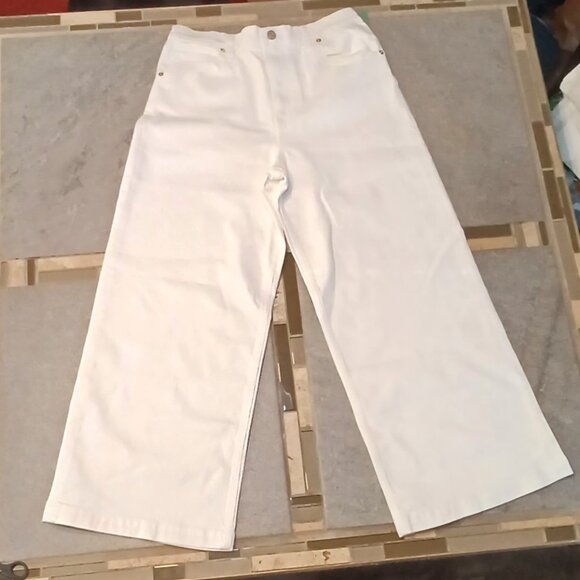 NWT GAP sz 27 / 4 Optic White High Stride Wide-Leg Ankle Jeans 90's - Picture 4 of 7